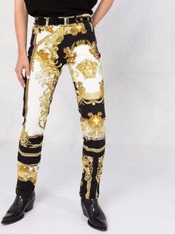 Versace jean à motif Barroco