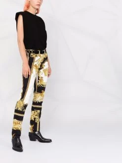 Versace jean à motif Barroco