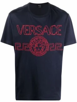 Versace t-shirt à logo brodé