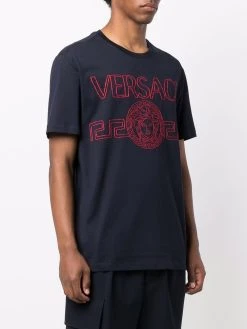 Versace t-shirt à logo brodé