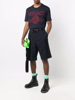 Versace t-shirt à logo brodé