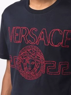 Versace t-shirt à logo brodé
