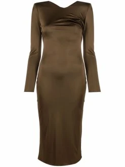 Versace robe en soie à manches longues