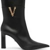 Versace bottines pointues à plaque logo