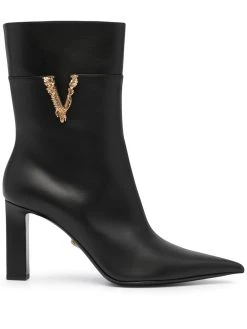 Versace bottines pointues à plaque logo