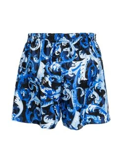 Versace short en soie à imprimé baroque