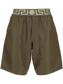 Versace short de bain à bande Grecca