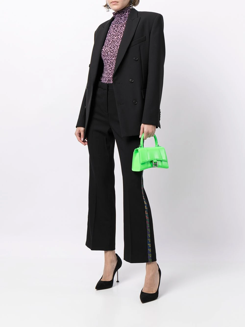 Versace Se Vend Bas Prix Pantalon de tailleur à bandes Greca pantalons de costume femme 4 Versace pantalon de tailleur à bandes Greca