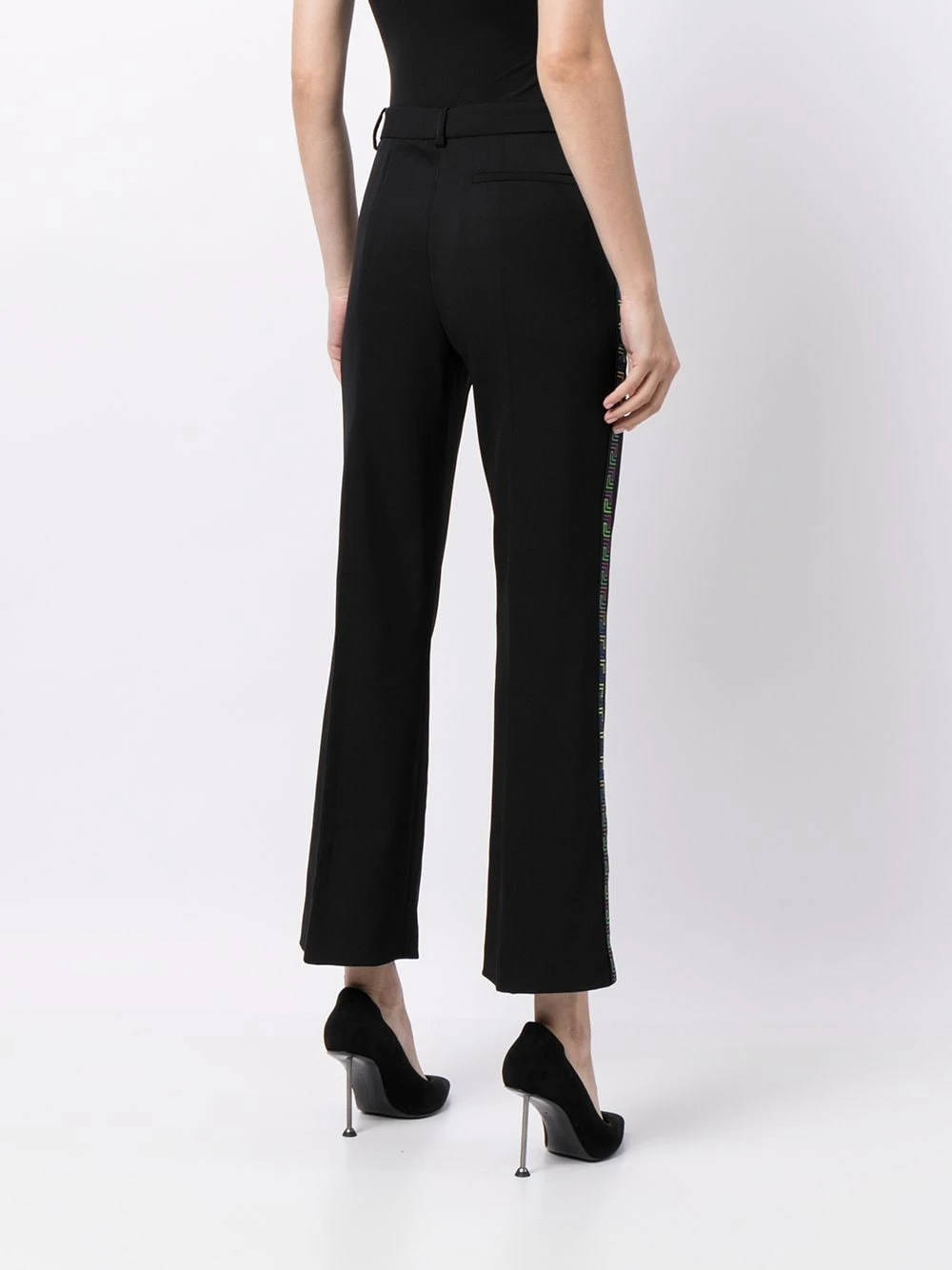 Versace Se Vend Bas Prix Pantalon de tailleur à bandes Greca pantalons de costume femme 6 Versace pantalon de tailleur à bandes Greca