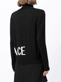 Versace pull en laine à logo en intarsia