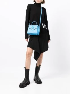 Versace pull en laine à logo en intarsia