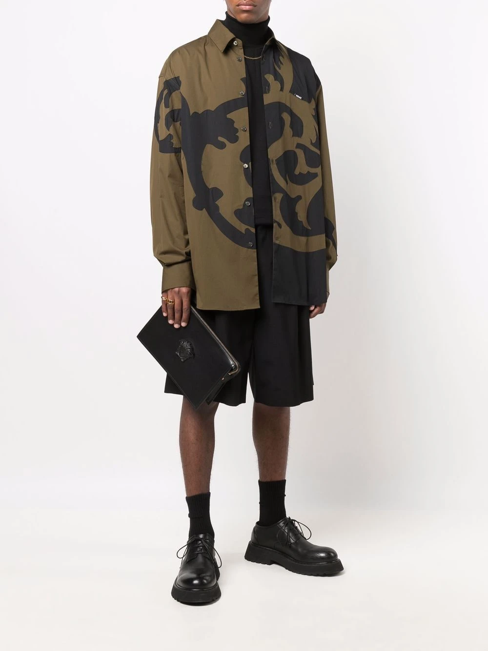 Prix Allégé Versace Chemise en popeline à motif Barocco chemises homme 4 Versace chemise en popeline à motif Barocco