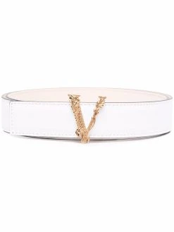 Versace ceinture en cuir à plaque logo