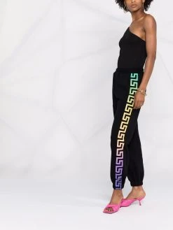 Versace pantalon de jogging à bandes Greca