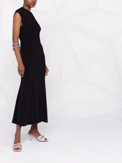 Versace robe évasée à col montant