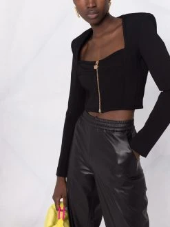 Versace haut crop à encolure carrée