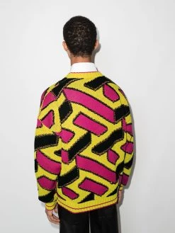 Prix Légers Versace Pull La Greca en maille jacquard pulls homme 9 Versace pull La Greca en maille jacquard