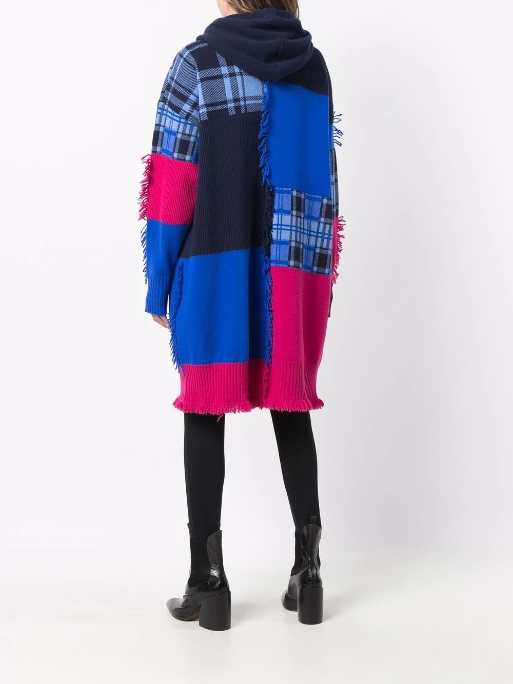 Versace Manteau en maille à design patchwork Prix Sacrifiés manteaux à simple boutonnage femme 6 Versace manteau en maille à design patchwork