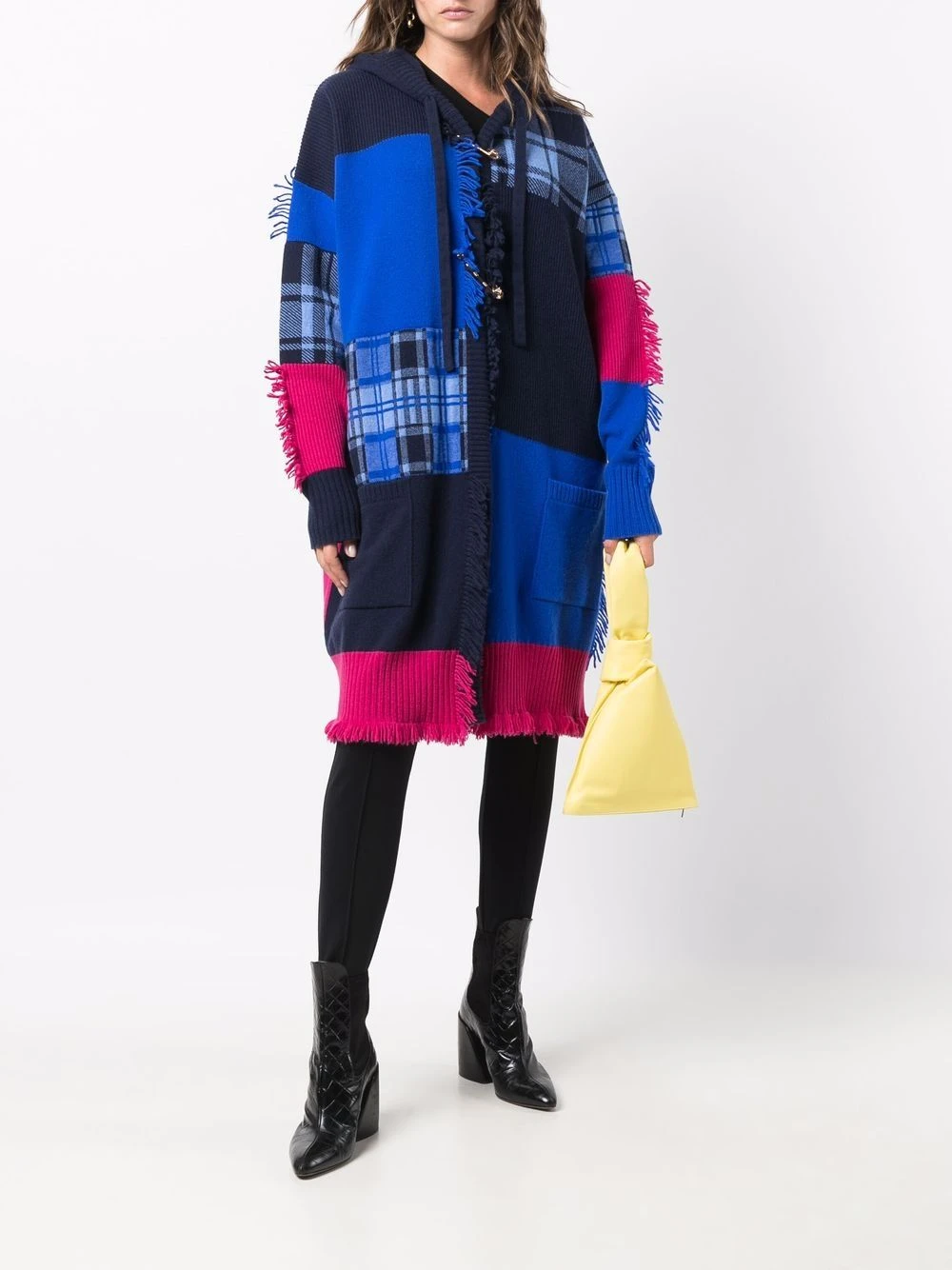 Versace Manteau en maille à design patchwork Prix Sacrifiés manteaux à simple boutonnage femme 4 Versace manteau en maille à design patchwork