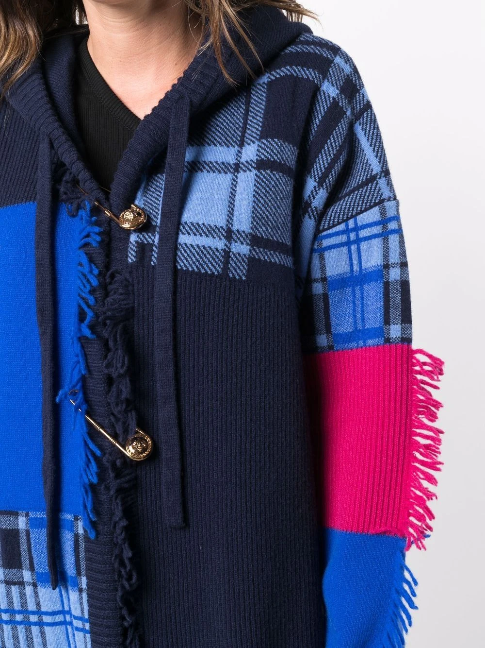 Versace Manteau en maille à design patchwork Prix Sacrifiés manteaux à simple boutonnage femme 7 Versace manteau en maille à design patchwork