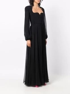 Versace robe longue à encolure cœur