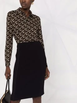 Versace jupe crayon à détails de zips