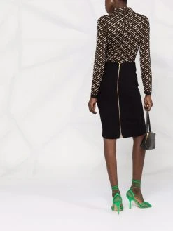 Versace jupe crayon à détails de zips