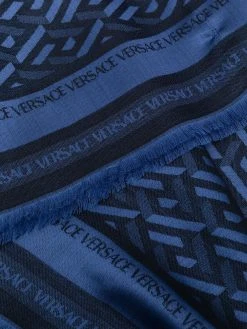 Versace foulard en soie mélangé à motif géométrique
