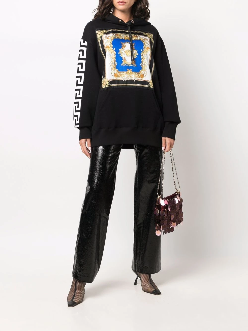 Faible Prix Versace Hoodie à imprimé baroque hoodies femme 4 Versace hoodie à imprimé baroque