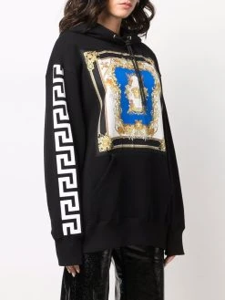 Faible Prix Versace Hoodie à imprimé baroque hoodies femme 9 Versace hoodie à imprimé baroque