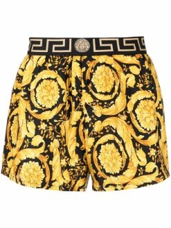 Versace boxer à bande logo à motif baroque
