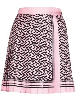 Versace minijupe plissée à imprimé La Greca