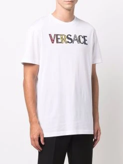 Versace t-shirt à logo brodé
