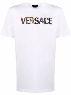 Versace t-shirt à logo brodé