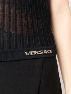 Versace haut nervuré à col montant