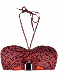 Versace haut de bikini à imprimé Greca Signature