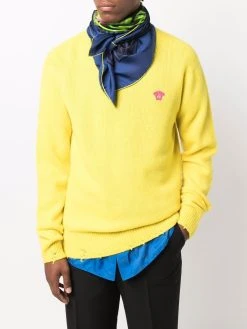 Versace foulard en soie Smiling Medusa à imprimé graffiti