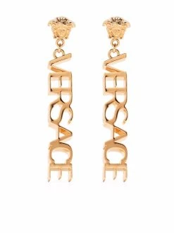 Versace boucles d'oreilles pendantes Medusa à plaque logo