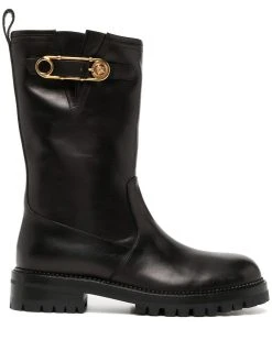 Versace bottines Safety Pin en cuir