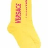 Versace chaussettes à logo en intarsia