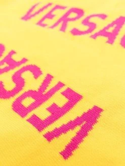 Versace chaussettes à logo en intarsia