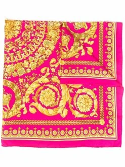 Versace écharpe en soie à imprimé baroque