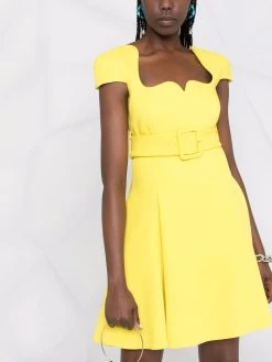 Versace robe évasée à taille ceinturée