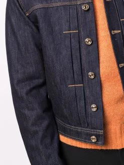 Versace veste en jean à coutures contrastantes