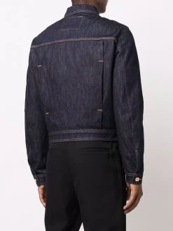 Versace veste en jean à coutures contrastantes