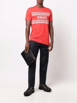 Versace pantalon à imprimé Greca