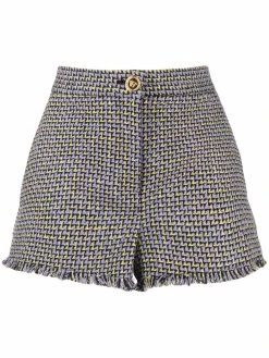 Versace short en tweed à bords francs