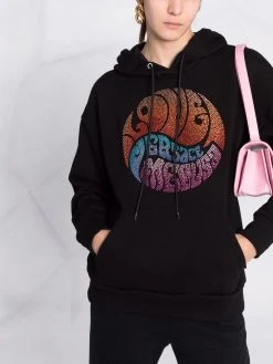 Versace hoodie à logo strassé