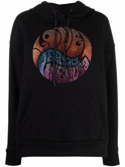 Versace hoodie à logo strassé