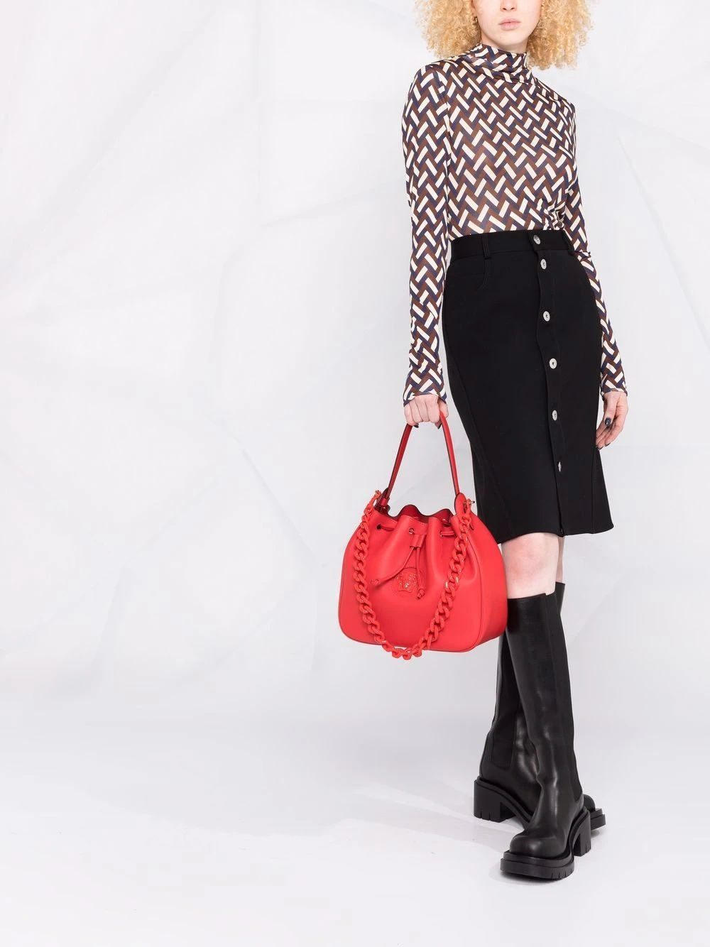 Versace Prix Raisonnable Sac seau à plaque Medusa sacs seau femme 4 Versace sac seau à plaque Medusa